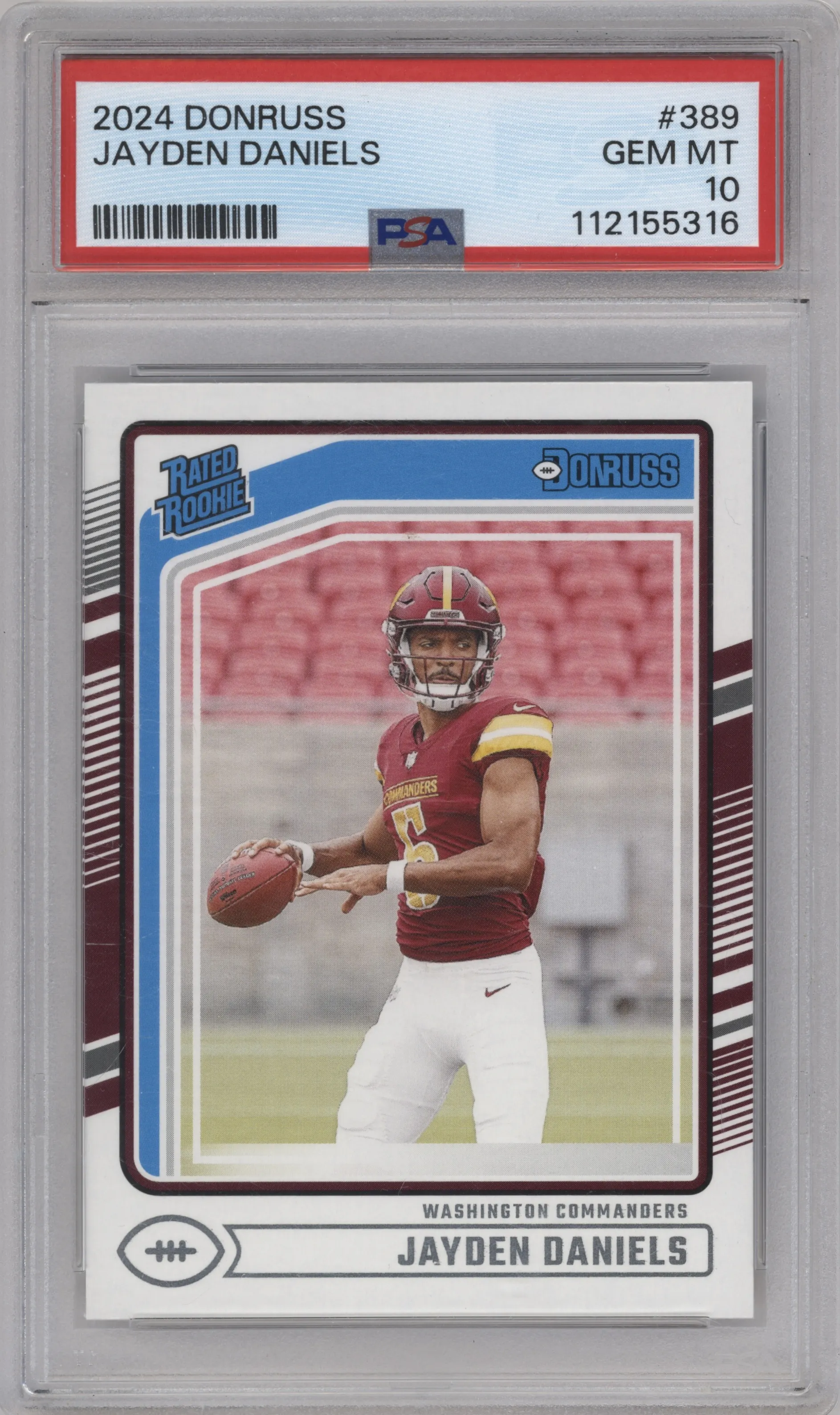 2024 Donruss Rated Rookie Jayden Daniels #389 PSA 10