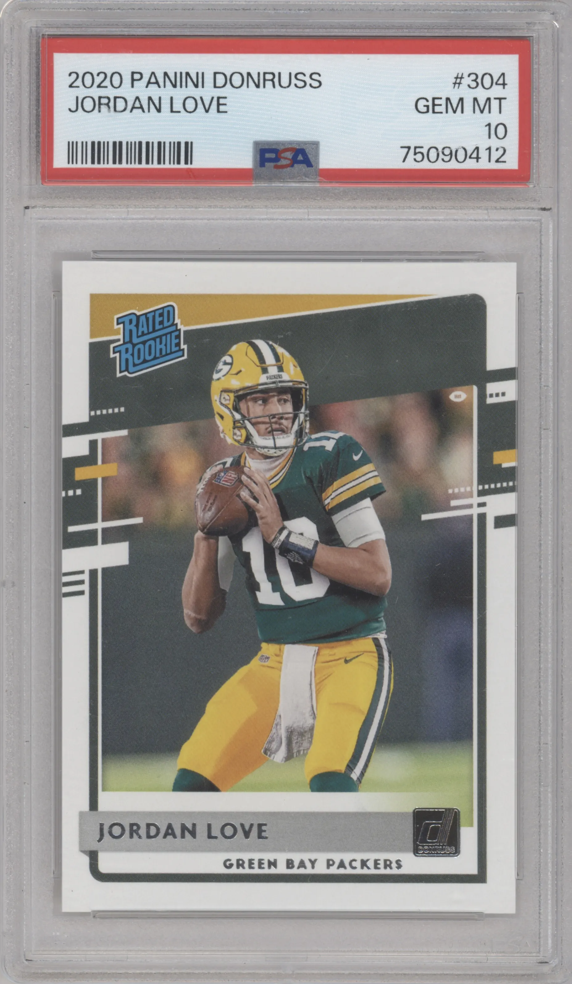 2020 Panini Donruss Rated Rookie Jordan Love PSA 10