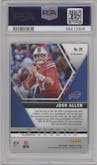 Josh Allen from the 2020 Panini Mosaic set featuring a Mosaic parallel graded by PSA and given an overall grade of 10.