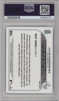 Julio Rodriguez from the 2022 Topps Chrome Update set graded by PSA and given an overall grade of 10.