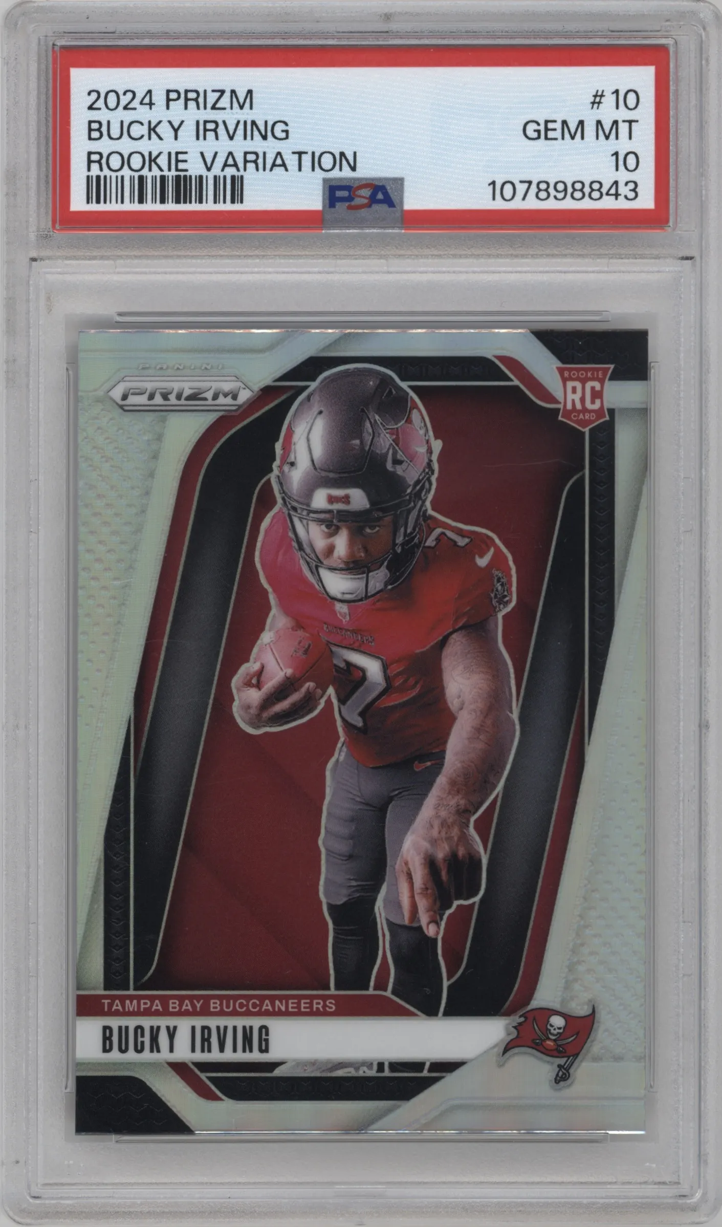 2024 Panini Prizm Rke.Var. Bucky Irving #10 PSA 10