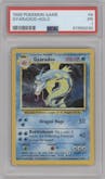 Gyarados from the 1999 Pokemon set graded by PSA and given an overall grade of 1.