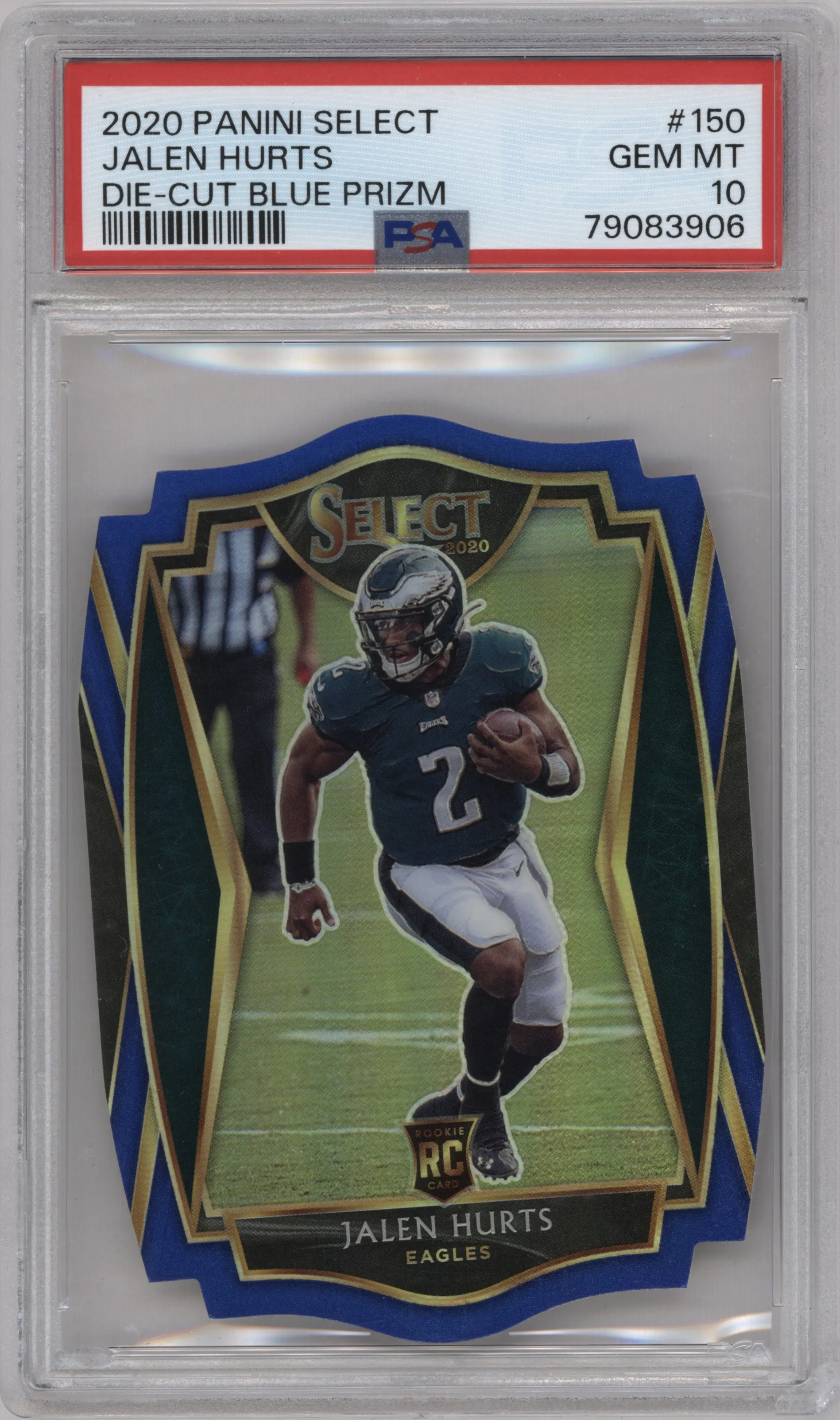 2020 Panini Select Pre.Lvl. Jalen Hurts Die-Cut Blue #150 PSA 10