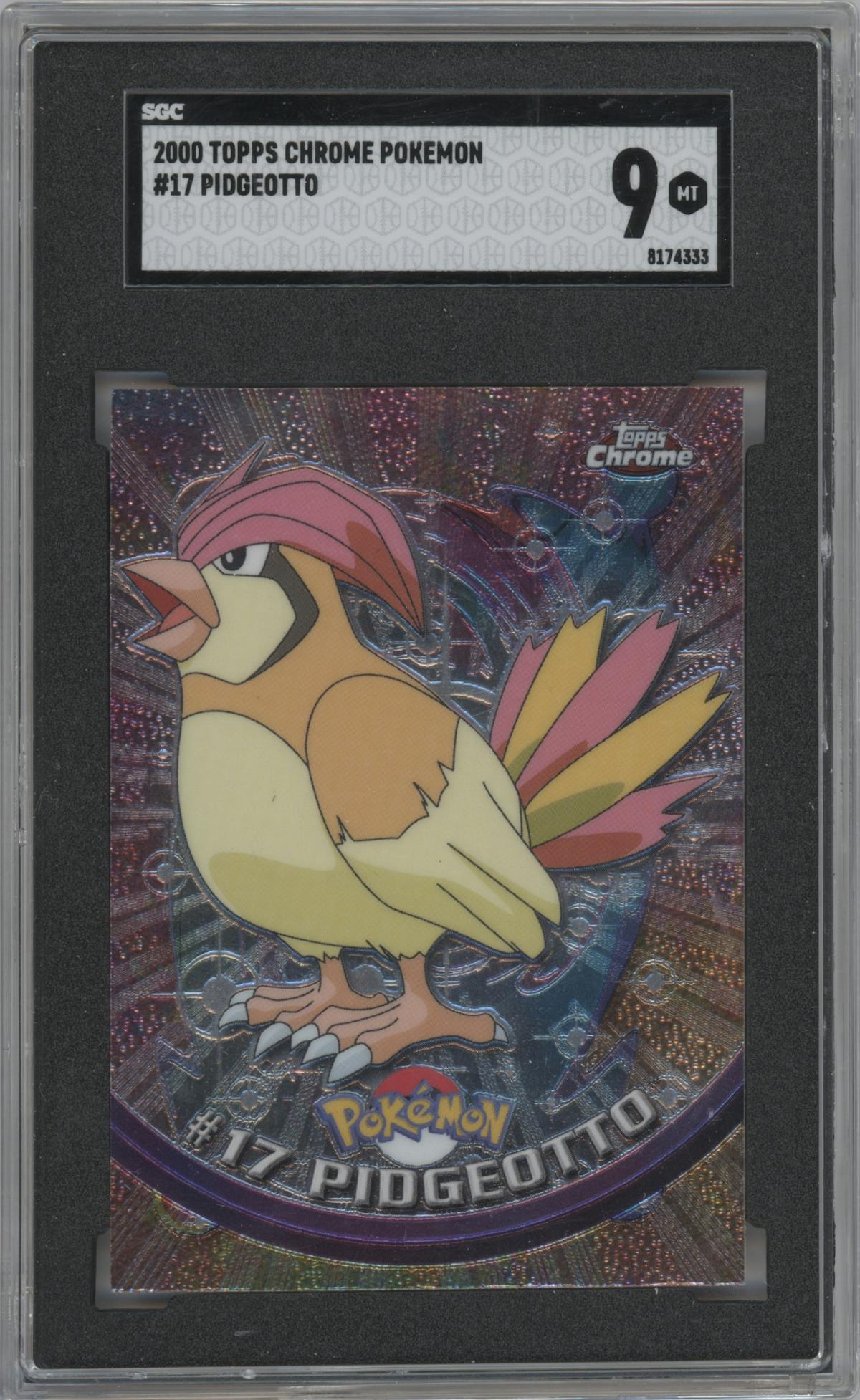 Pidgeotto from the 2000 Pokemon set graded by SGC and given an overall grade of 9.