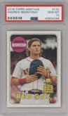 Andrew Benintendi from the 2018 Topps Heritage set graded by PSA and given an overall grade of 10.
