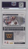 Brian Robinson Jr. from the 2024 Panini Luminance set featuring a Blue parallel graded by PSA and given an overall grade of 10.