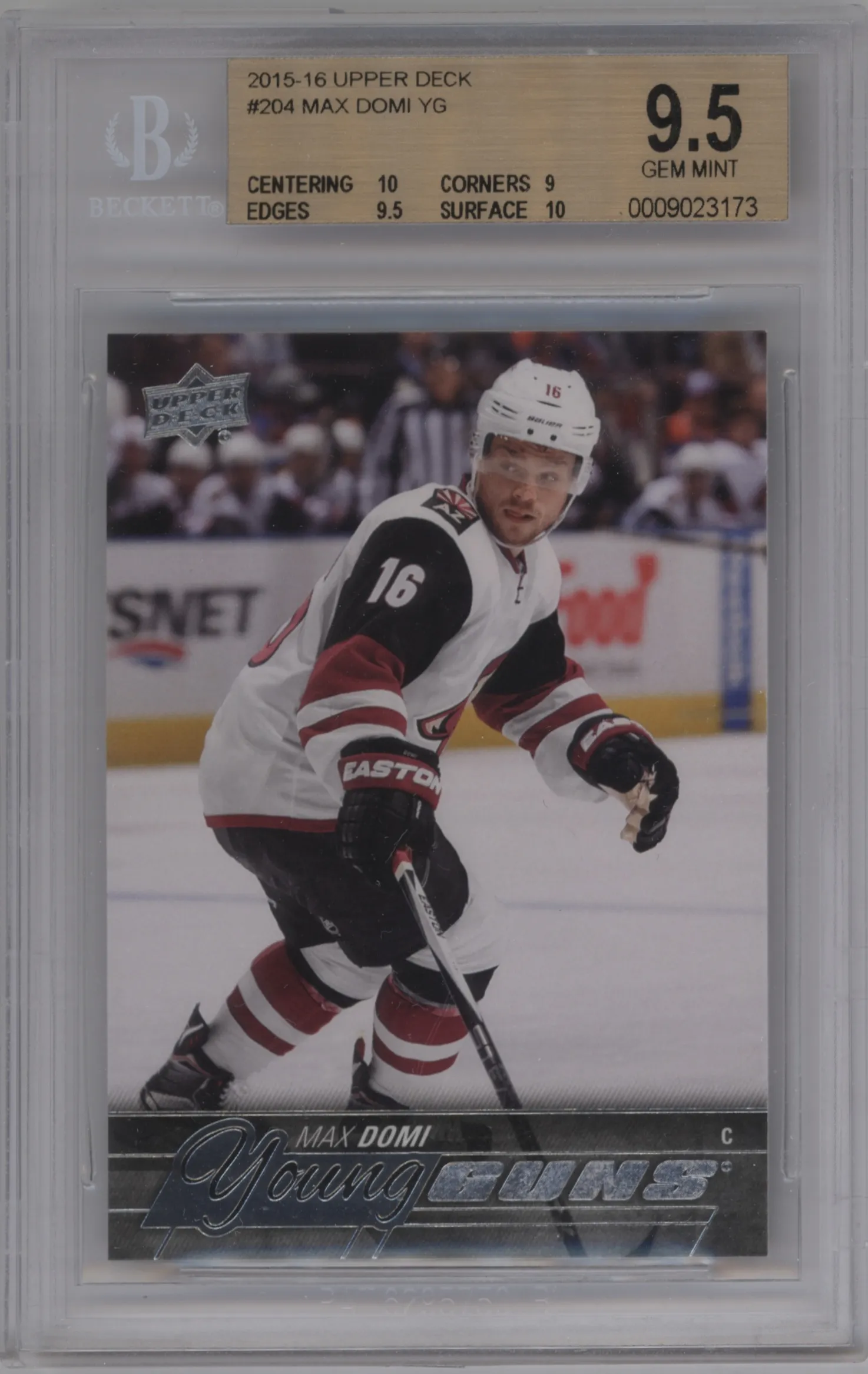 2015 Upper Deck Young Guns Max Domi #204 BGS 9.5