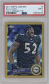 Ray Lewis from the 2011 Topps Chrome set featuring a Gold Refractors parallel graded by PSA and given an overall grade of 9.