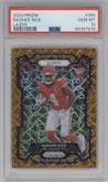 Rashee Rice from the 2023 Panini Prizm set featuring a Lazer parallel graded by PSA and given an overall grade of 10.