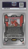 Rashee Rice from the 2023 Panini Prizm set featuring a Lazer parallel graded by PSA and given an overall grade of 10.