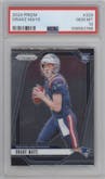 Drake Maye from the 2024 Panini Prizm set graded by PSA and given an overall grade of 10.