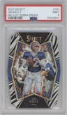Jim Kelly from the 2021 Panini Select set featuring a Die-Cut Zebra parallel graded by PSA and given an overall grade of 9.