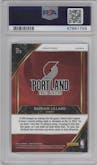 Damian Lillard from the 2019-20 Panini Select set featuring a Zebra Prizm parallel graded by PSA and given an overall grade of 10.