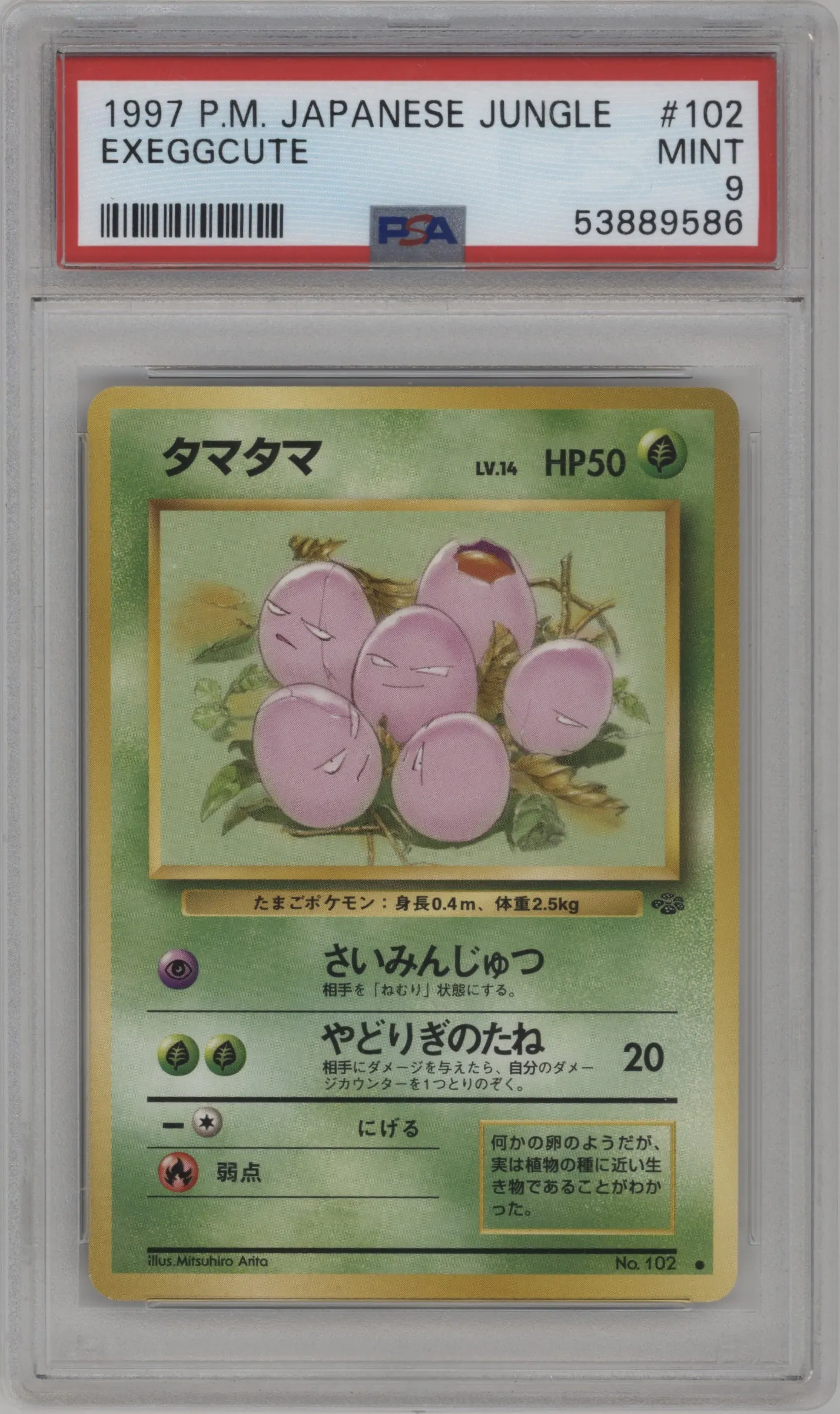 1997 Pokemon JPN Pokemon Jungle Exeggcute #102 PSA 9