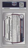 Joendry Vargas from the 2023 Bowman Chrome set featuring a Refractor parallel graded by PSA and given an overall grade of 9.