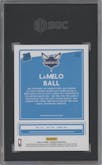 LaMelo Ball from the 2020-21 Panini Donruss set featuring a Choice Red parallel graded by SGC and given an overall grade of 10.