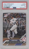 Aaron Judge from the 2024-25 Topps Now Off-Season set graded by PSA and given an overall grade of 10.