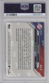 Aaron Judge from the 2024-25 Topps Now Off-Season set graded by PSA and given an overall grade of 10.