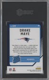 Drake Maye from the 2024 Donruss Optic set featuring a Hyper Blue parallel graded by SGC and given an overall grade of 10.