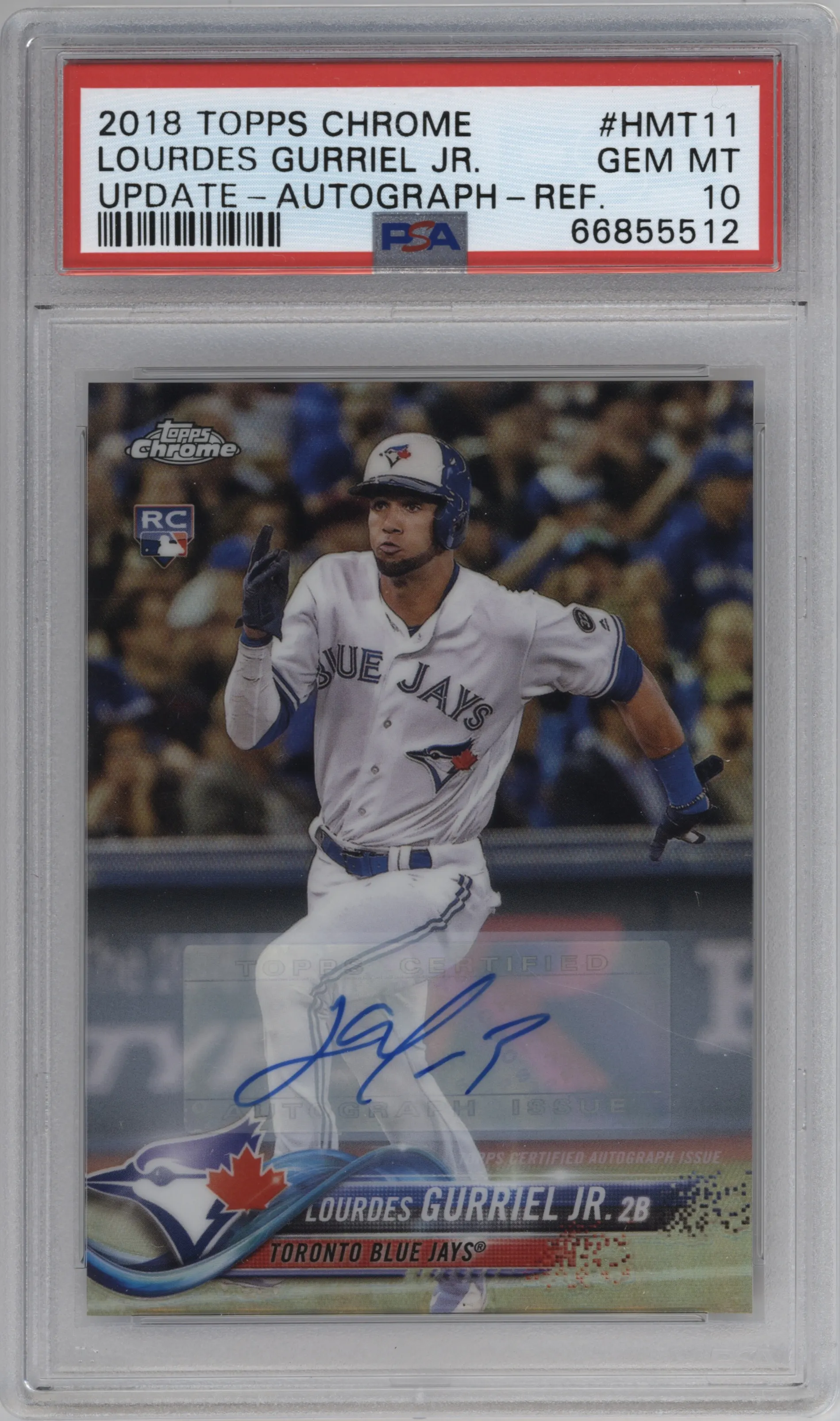 2018 Topps Chrome Update Auto Lourdes Gurriel Jr. Refractor #HMT11 PSA 10