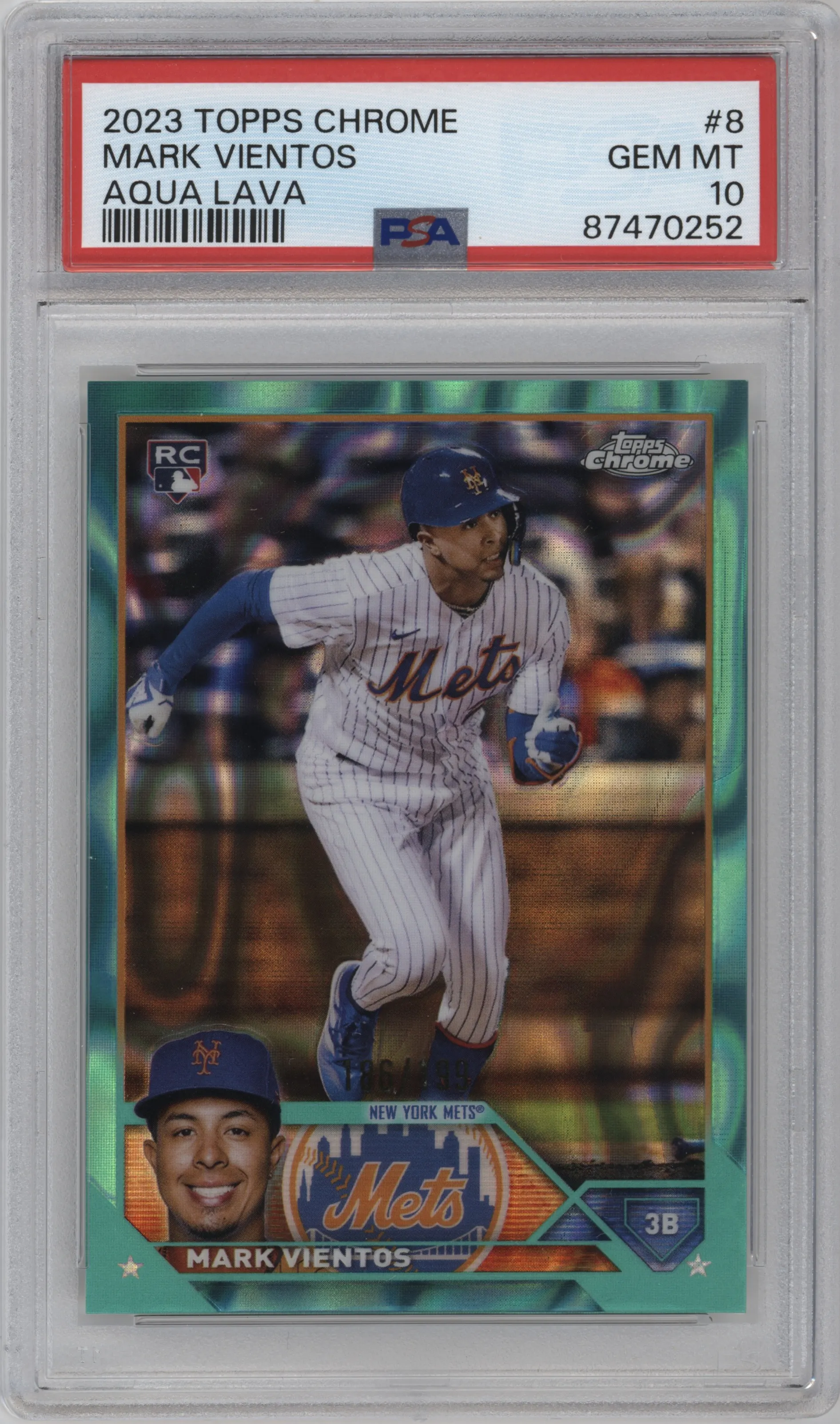 2023 Topps Chrome Mark Vientos Aqua Lava Refractor PSA 10