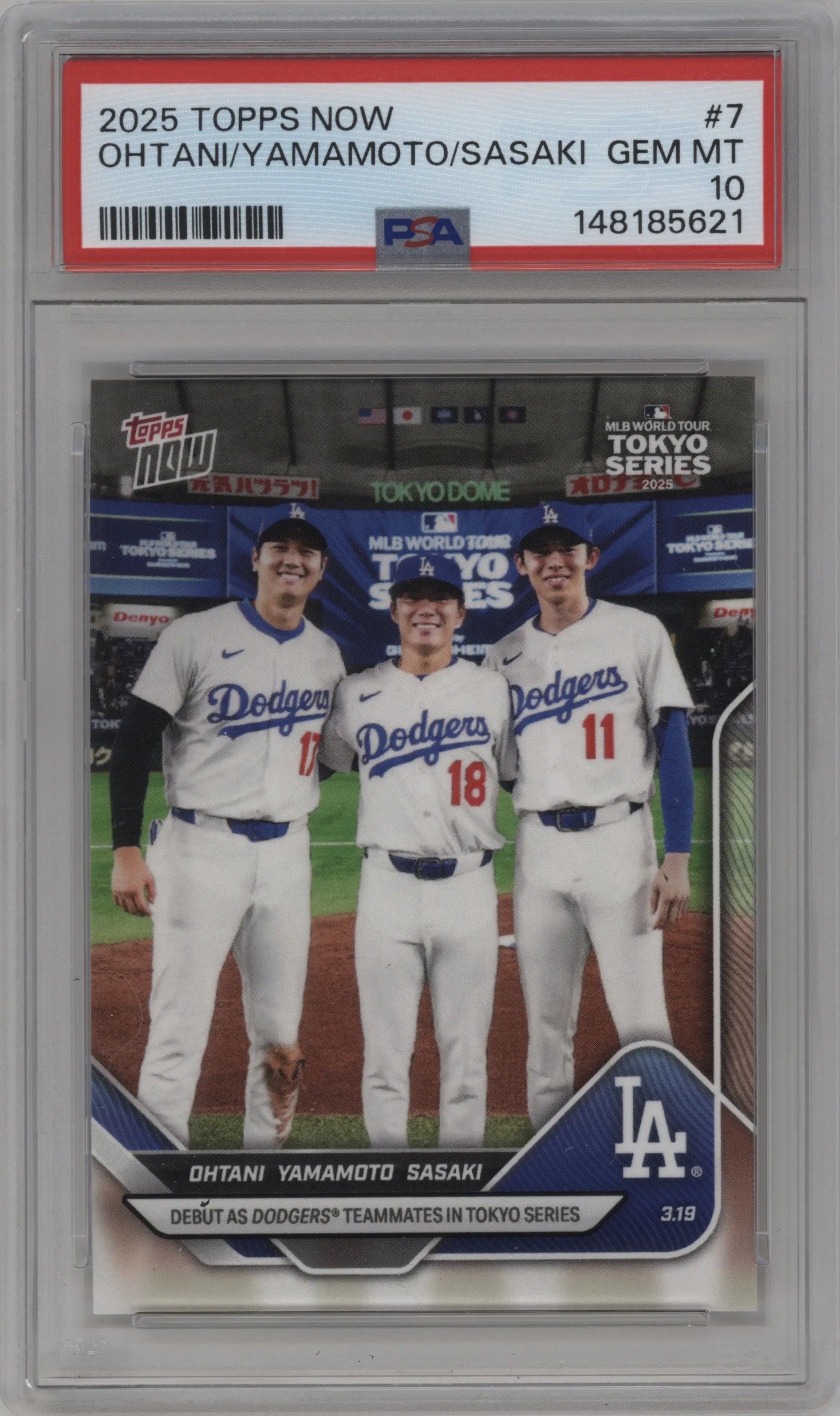 2025 Topps Now Shohei Ohtani/Yoshinobu Yamamoto/Roki Sasaki PSA 10