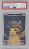 Pikachu with Grey Felt Hat from the 2023 Pokemon SV set featuring a Pokemon x Van Gogh parallel graded by PSA and given an overall grade of 10.
