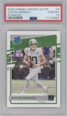 Justin Herbert from the 2020 Panini Chronicles Draft Picks  set graded by PSA and given an overall grade of 10.