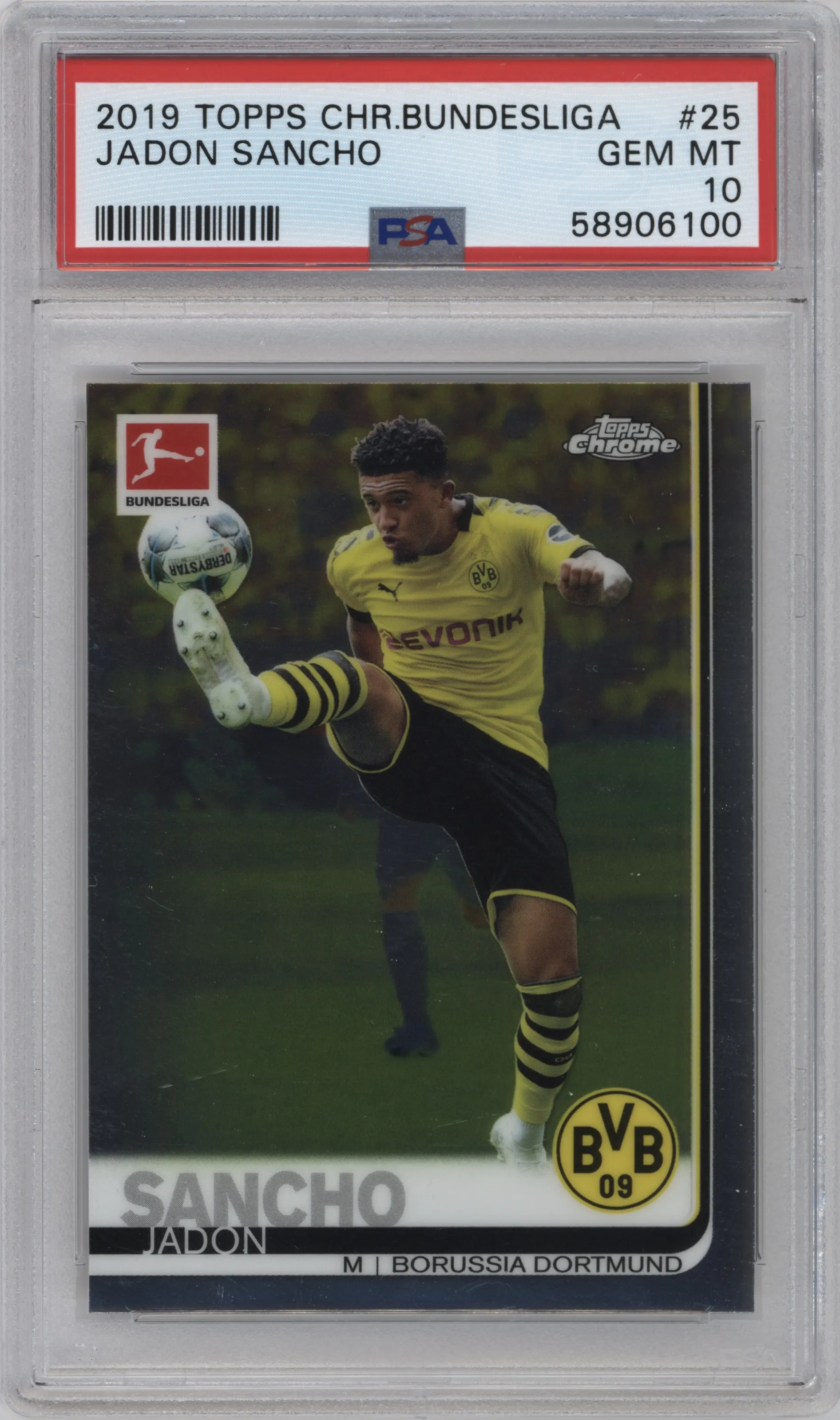 2019 Topps Chrome Bundesliga Jadon Sancho #25 PSA 10