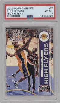 Kobe Bryant from the 2012-13 Panini Threads set graded by PSA and given an overall grade of 8.