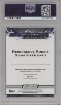 Will Levis from the 2023 Topps Composite set graded by PSA and given an overall grade of 10.