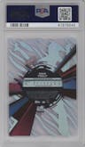 Mike Trout from the 2015 Topps High Tek set featuring a Grass Purple Rainbow parallel graded by PSA and given an overall grade of 9.