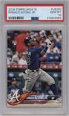 Ronald Acuna Jr. from the 2018 Topps Update set graded by PSA and given an overall grade of 10.