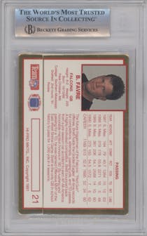 Brett Favre from the 1991 Action Packed set graded by Beckett and given an overall grade of 9.