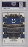 Anthony Richardson from the 2023 Panini Select set featuring a  Blue Prizm parallel graded by PSA and given an overall grade of 10.