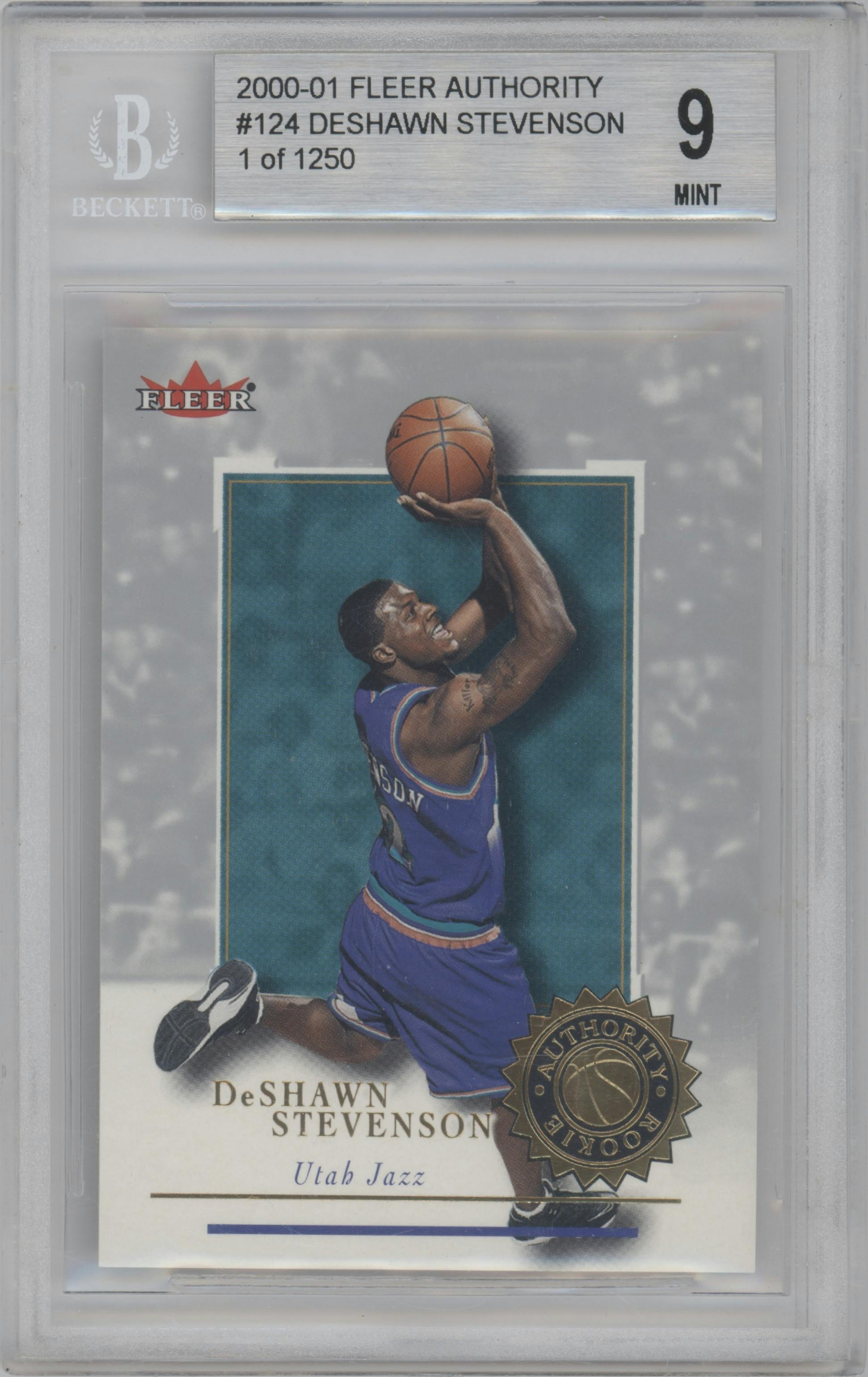 DeShawn Stevenson from the 2000-01 Fleer Authority set graded by Beckett and given an overall grade of 9.
