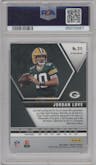 Jordan Love from the 2020 Panini Mosaic set featuring a Silver parallel graded by PSA and given an overall grade of 10.