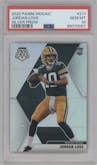 Jordan Love from the 2020 Panini Mosaic set featuring a Silver parallel graded by PSA and given an overall grade of 10.