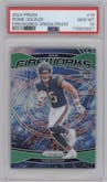 Rome Odunze from the 2024 Panini Prizm set featuring a Green Prizm parallel graded by PSA and given an overall grade of 10.