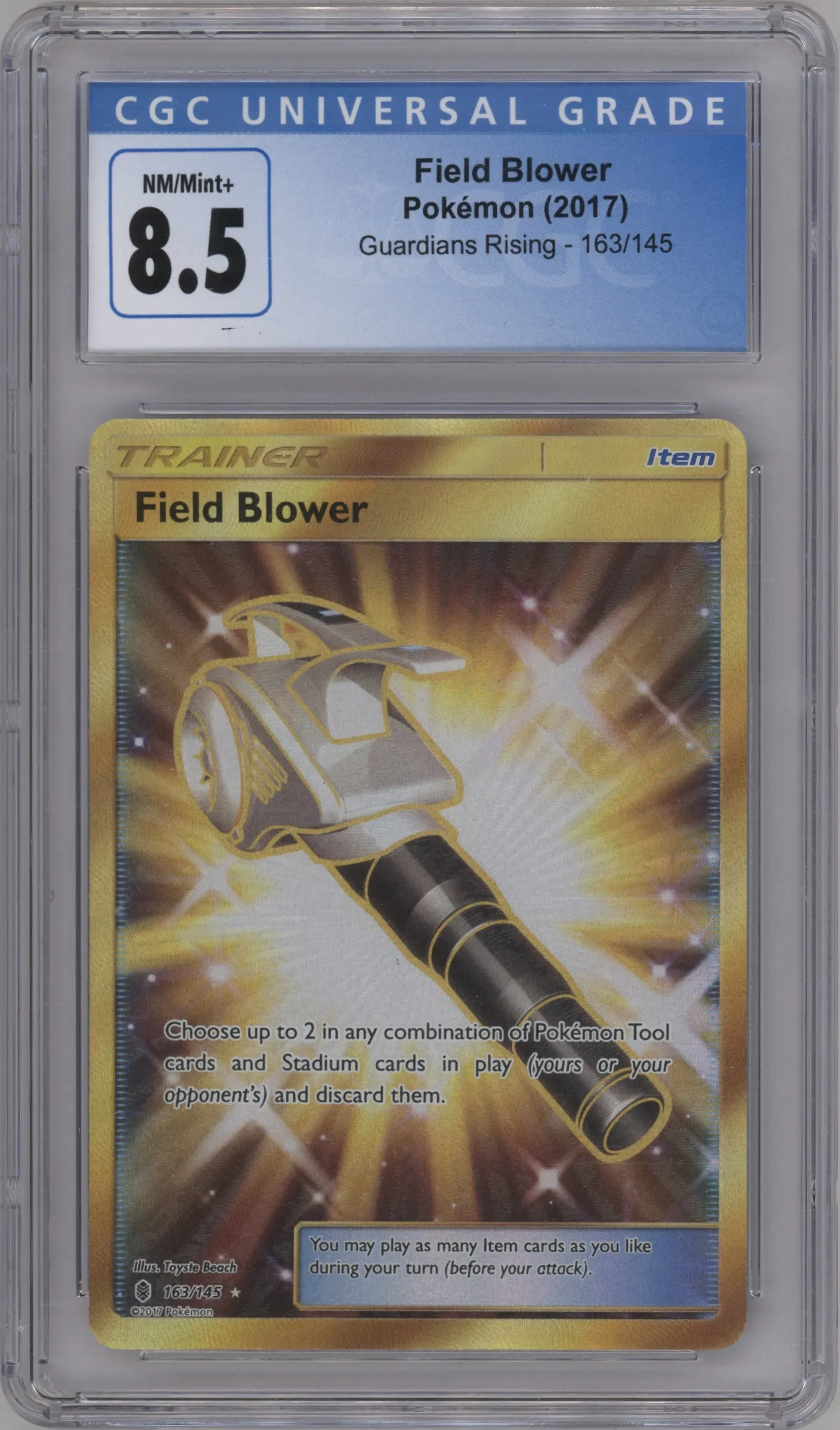 2017 Pokemon S&M Guardians Rising Field Blower #163 CGC 8.5