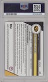Caitlin Clark from the 2023-24 Bowman U Chrome set featuring a Refractor parallel graded by PSA and given an overall grade of 9.