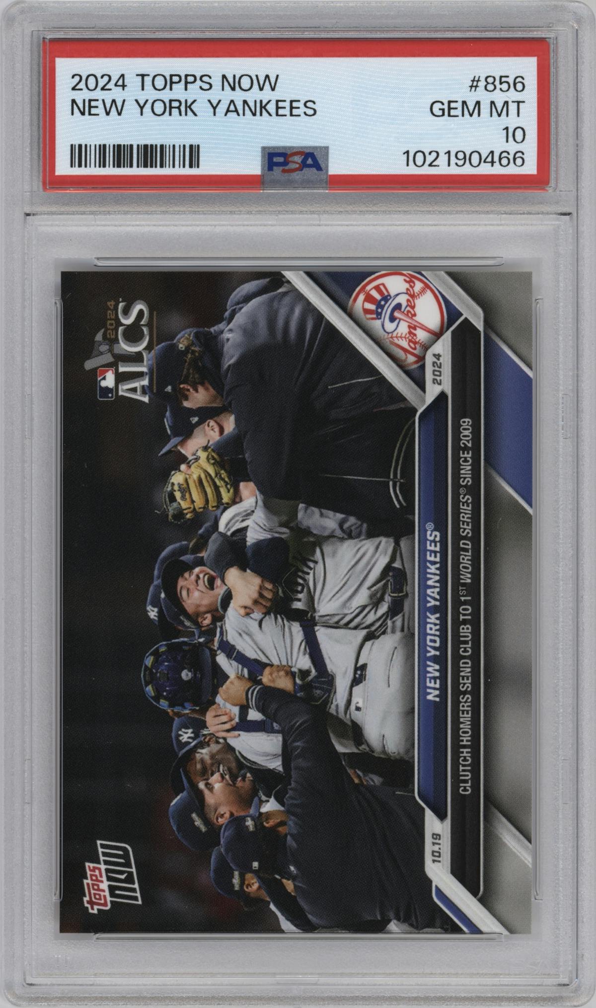 New York Yankees from the 2024 Topps Now set graded by PSA and given an overall grade of 10.