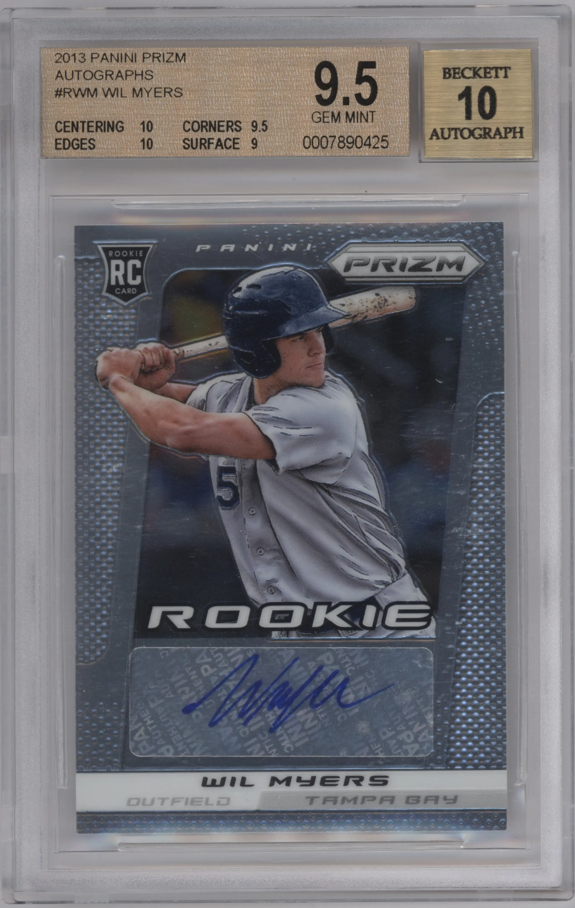 2013 Panini Prizm Auto. Wil Myers BGS 9.5