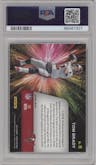 Tom Brady from the 2020 Panini Prizm set featuring a Green Prizm parallel graded by PSA and given an overall grade of 10.