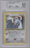 Lugia from the 2000 Pokemon Neo Genesis set graded by Beckett and given an overall grade of 8.5.