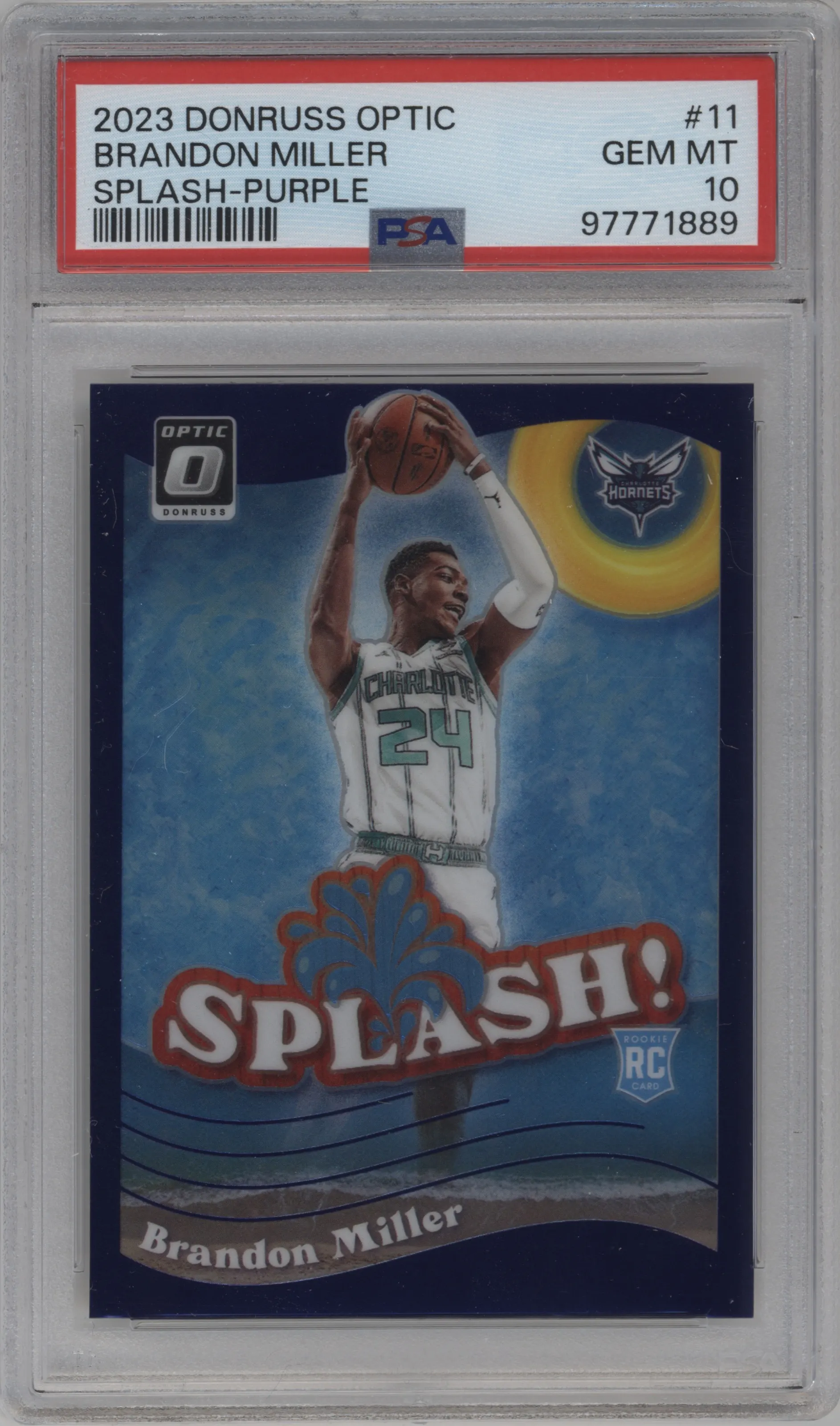 2023 Donruss Optic Splash Brandon Miller Purple #11 PSA 10