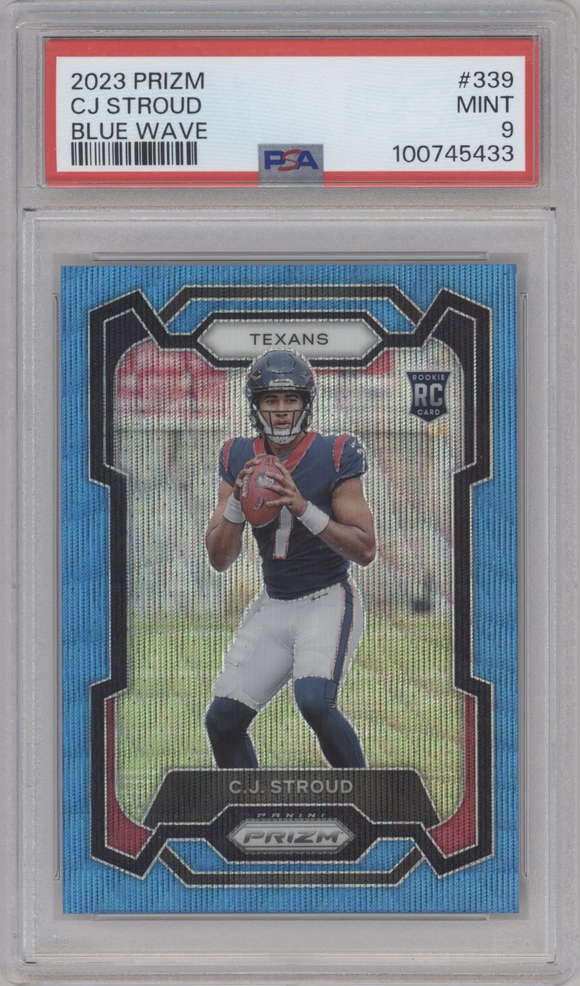 2023 Panini Prizm C.J. Stroud Blue Wave #339 PSA 9