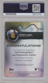 Dylan Lesko from the 2023 Bowman Platinum set graded by PSA and given an overall grade of 10.