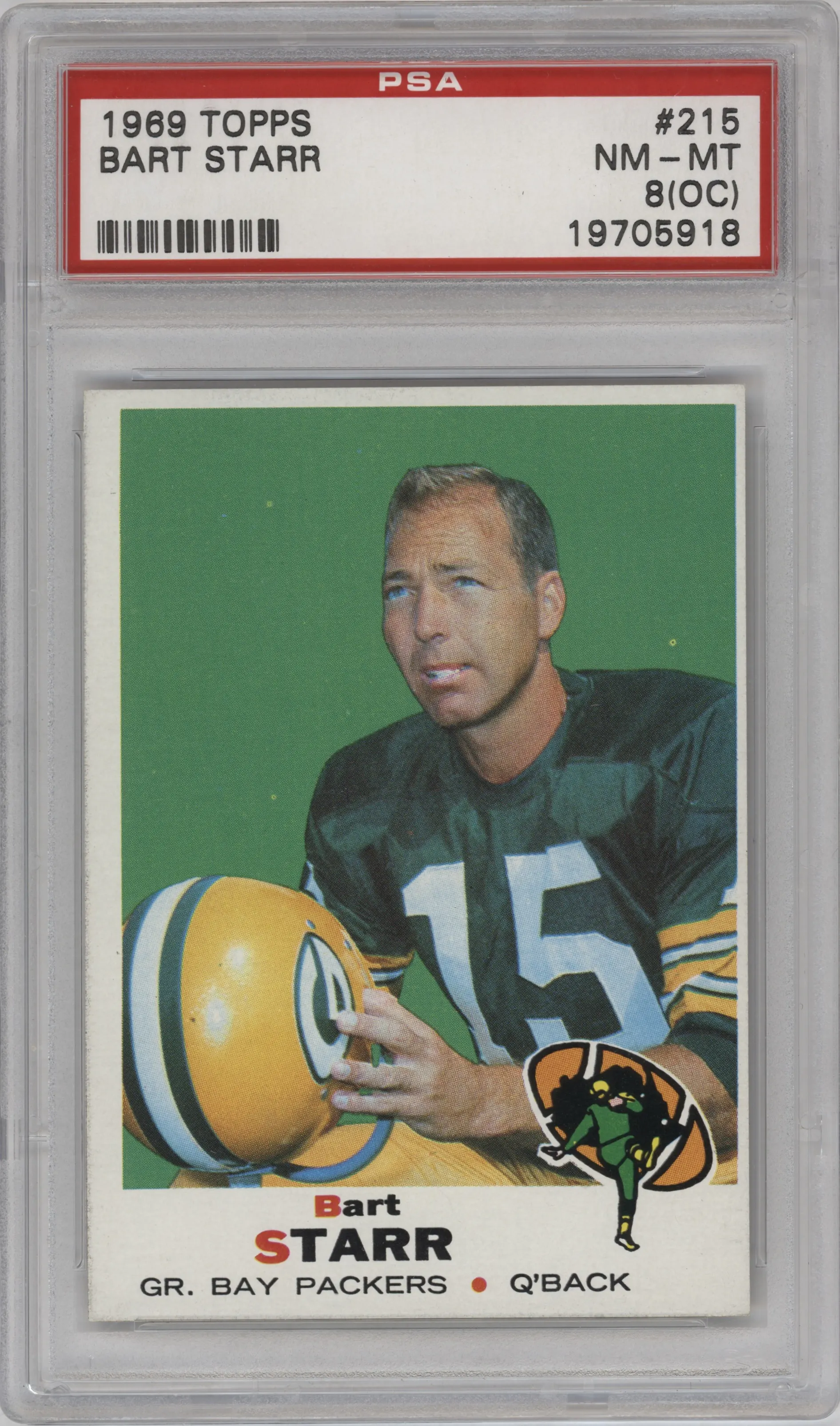 1969 Topps Bart Starr #215 PSA 8