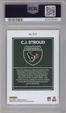 C.J. Stroud from the 2023 Panini Donruss set graded by PSA and given an overall grade of 9.